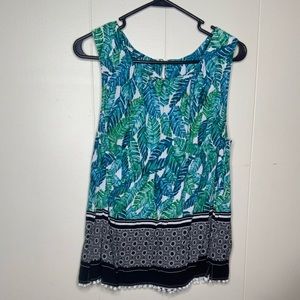 Feather Print Shirt with Cotton Ruffles